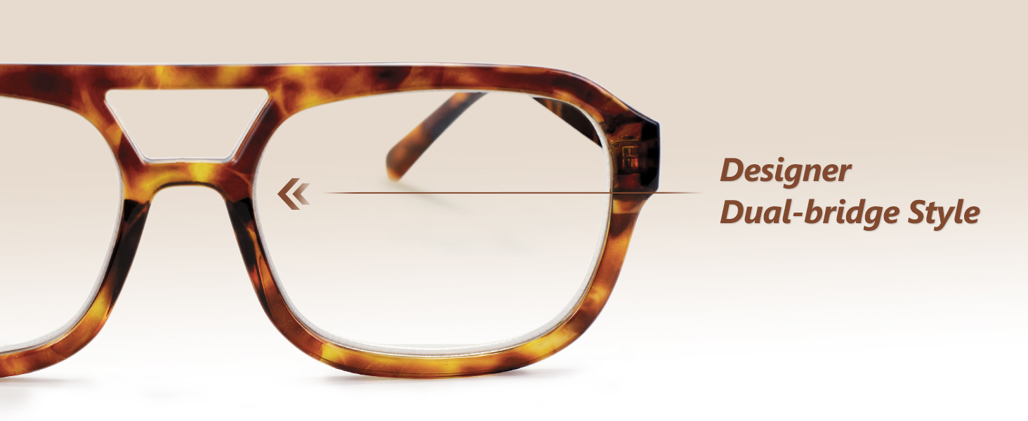 oversized designer dual-bridge blue light blocker woman