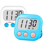 Timer for Kids Teachers Digital Kitchen Timers for Cooking Large Magnetic Classroom Timer 2Pack-W...