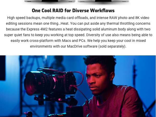 External Storage Enterprise NAS SAS SSD thunderbolt USB-C RAID SoftRAID NVME 4 DRIVE