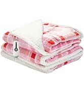 RALYSUN Electric Heated Blanket Full Size 72"x84" Microplush &amp; Sherpa Fabric, Machine Washable 4 ...