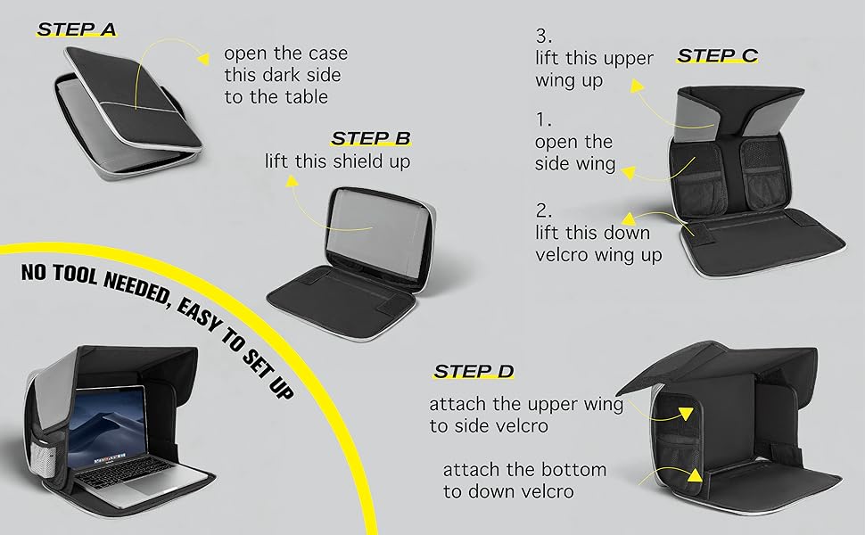 Laptop Shade - Easy Setting Up