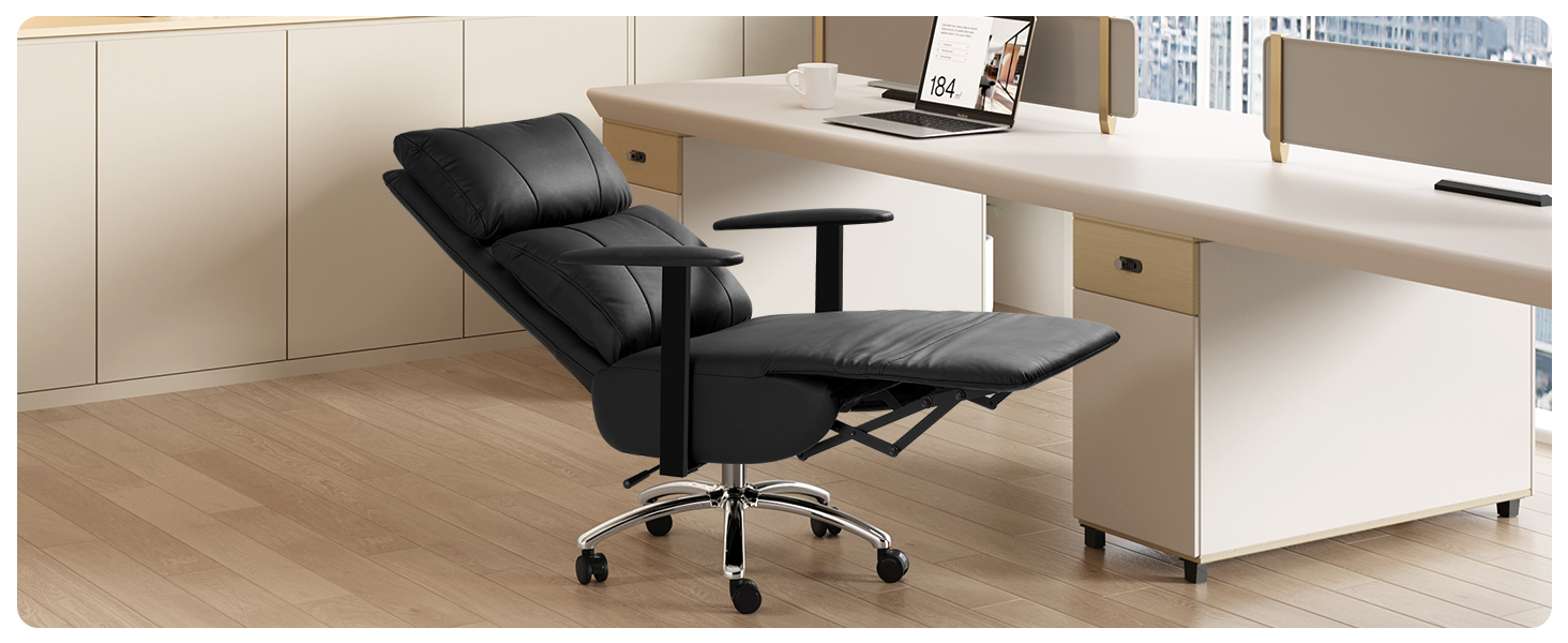reclining office chair ergonomic with foot rest comfortable executive big and tall office chair