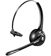 Black wireless headset with single ear cup, adjustable microphone boom, and over-head band design.