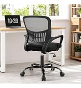 Sweetcrispy Home Office Managerial Executive Chair, Ergonomic Mesh Adjustable Swivel Mid-Back Com...