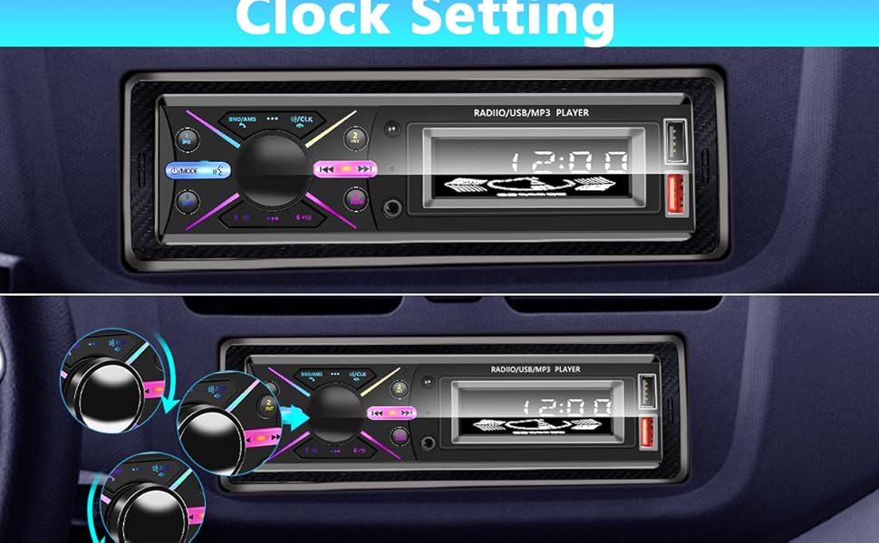 Single Din Car Audio System with APP Control MP3 Player