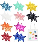 20Pcs Sequin Star Iron on Patches Shiny Stars Patches Embroidery Sequin Patches for Clothes Hats ...