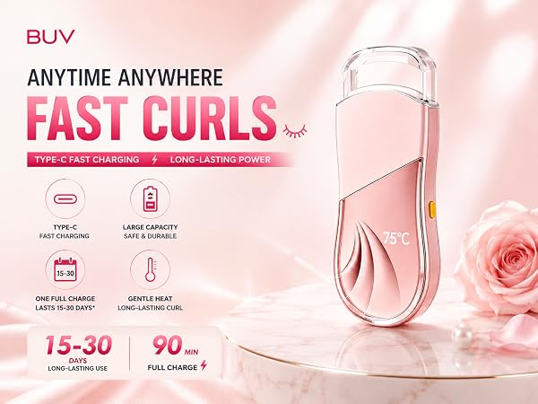 fast heating eyelash curler