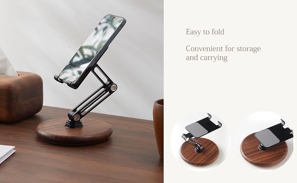 360 degree phone stand; stable phone holder; ergonomic phone stand;