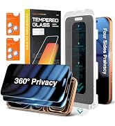 Elecshion 4 Way 360° Anti Spy for iPhone 17 Pro Max Privacy Screen Protector + Camera Lens Protec...