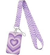 Juanooo Purple ID Badge Holder Lanyard for Keys Cute Key Keychain Lanyard for ID Badges for Women...