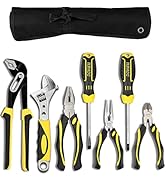 DOWELL Pliers Set 7-Pieces 10-Inch Groove Joint Pliers 8-Inch Adjustable Wrench Combination Plier...