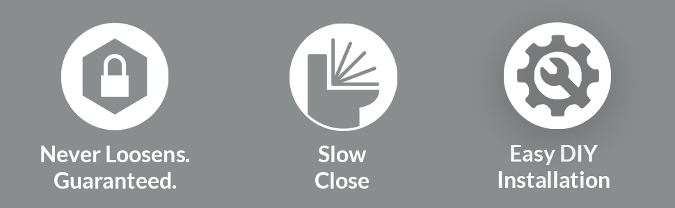 Slow close toilet seat, no wiggle, no wobble, never loosens, oblong fit, easy DIY installation