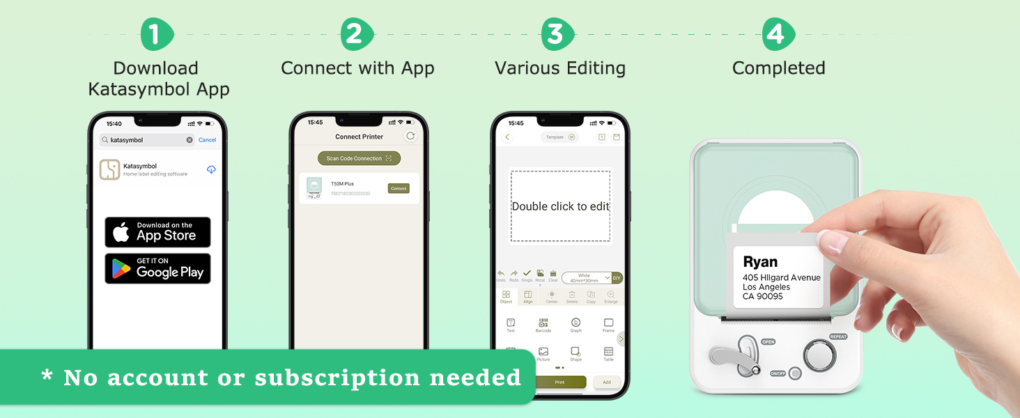 Easy label App: Print in 4 simple steps