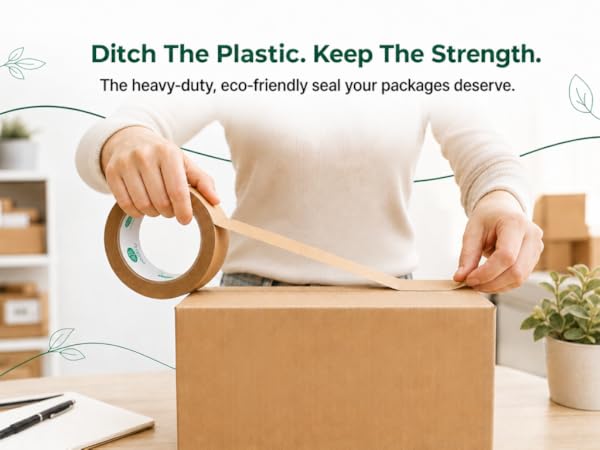 ecoTru Kraft Paper tape being applied to box