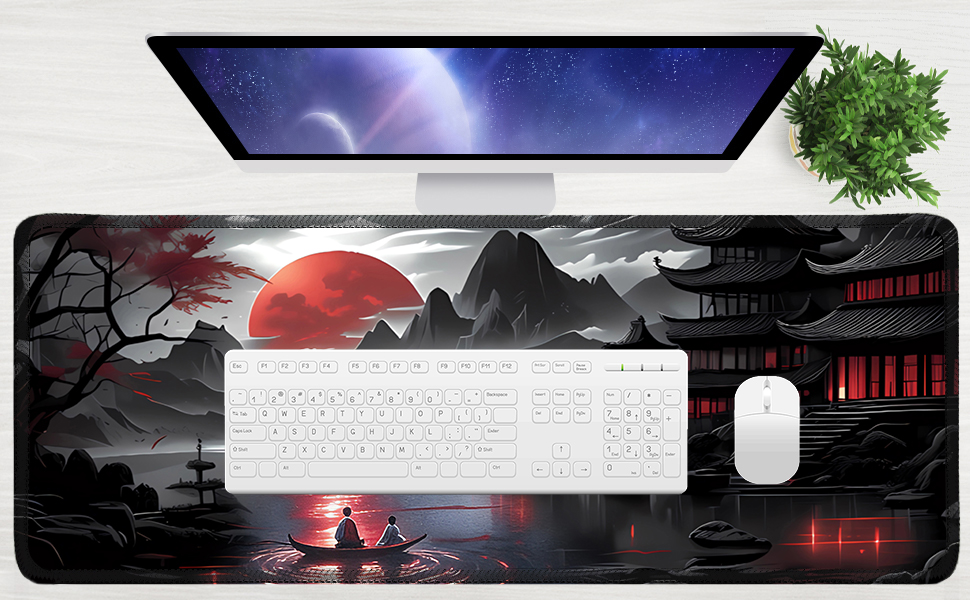 japanese anime mouse pad red moon desk mat computer mouse pad
