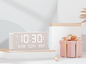 wood digital clock