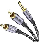 MOSWAG RCA Cable 3.3ft/1M, 3.5mm Male to 2RCA Male Stereo Audio Adapter Dual Shielded Gold-Plated...