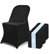 Fixwal 36 Pcs Spandex Stretch Folding Chair Covers - Universal Fitted Washable Slipcovers for Din...