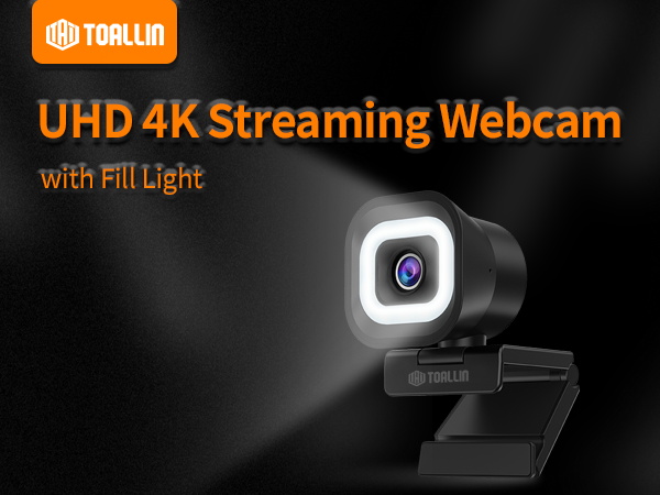 4k webcam with fill light