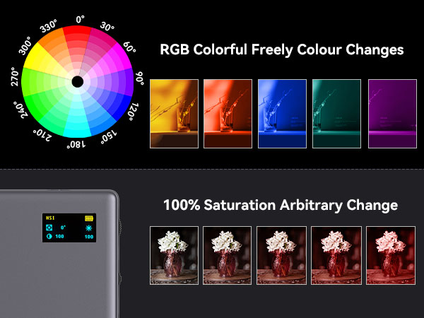 rgb video light portable mini video light panel photography led long battery life 
