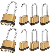 8 Pcs Outdoor Combination Lock Weatherproof, 4 Digit Zinc Alloy Combination Locks Pad Locks 105mm...