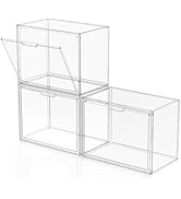 Clear Plastic Storage Bins - Acrylic Display Case with Magnetic Door, Purse Organizer for Closet:...