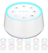 EasyHome Sleep Sound Machine White Noise Machines with 30 Soothing Sounds 12 Adjustable Night Lig...