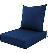 idee-home Deep Seat Patio Cushions, 24x24 Outdoor Cushions Set of 2, Replacement Cushions Back Cu...