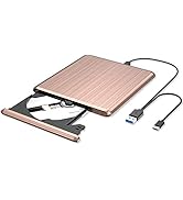 VersionTECH. External CD DVD Drive, USB 3.0 Type C Portable Ultra Slim Burner Player Writer Super...