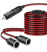 Electop 1 to 2 Car Cigarette Lighter Splitter Adapter Power Charger Port, 6Ft Cigarette Lighter E...