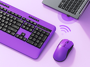 2.4g purple keyboard mouse