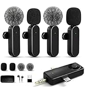 Gicorino Wireless Lavalier Microphones Compatible for iPhone, Android Phone, Camera, Computer, Pr...