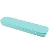 OriGlam 1pcs Reusable Utensils Wheat Straw Travel Cutlery Box, Portable Tableware Flatware Box fo...
