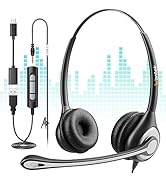 Wantek USB Headset with Microphone for PC,Laptop,3.5mm/USB/Type-C Jack 3-in-1 Computer Headset wi...