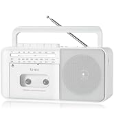 FIOLEES Rechargeable Cassette Tape Player Boombox with Bluetooth, Portable AM FM SW Radio Cassett...