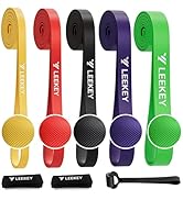 LEEKEY Resistance Bands, Exercise Bands with Handles,Pull Up Assist Bands - Band Set with Door An...