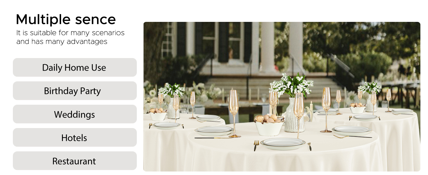 ivory round tablecloth