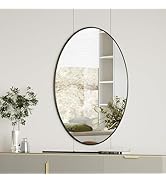 Koonmi Black Oval Bathroom Mirror, 20"x28" Bathroom Vanity Mirror, Oval Mirror for Bedroom Living...