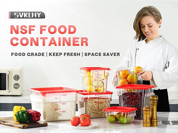 commercial food container with lids