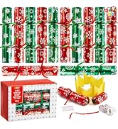 JOYIN 12 Pack Christmas Non-Snap Party Favor, Red &amp; Green Snowflake Party Table Favor Includes Pa...