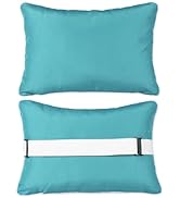Enipate Outdoor Lounge Chair Pillow Pack of 2 Water Resistant Headrest Lumbar Pillows with Adjust...