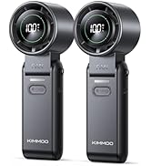KIMMOO 2 Pack Black Portable Handheld Turbo Fan-100 Speeds, Powerful 20000 RPM, 12Hrs Cooling, US...