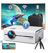 Mini Projector with WiFi and Bluetooth 5.1, 9500L Portable Movie Projector 1080P and 4K Supported...