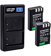 2-Pack EN-EL9 EN EL9a Batteries with USB-C Dual Charger Compatible with Nikon D40, D40x, D60, D30...