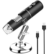 Wireless Digital Microscope Handheld USB HD Inspection Camera 50x-1000x Magnification with Stand ...