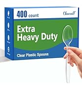 Clawsoff 400 Count Clear Plastic Spoons Disposable, Plastic Cutlery Utensils Set, BPA-Free, Solid...