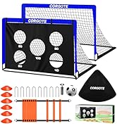 Soccer Goal, Kids Soccer Goals for Backyard Set, 2 Pack of 4x3ft Soccer Net with Soccer Ball, Por...