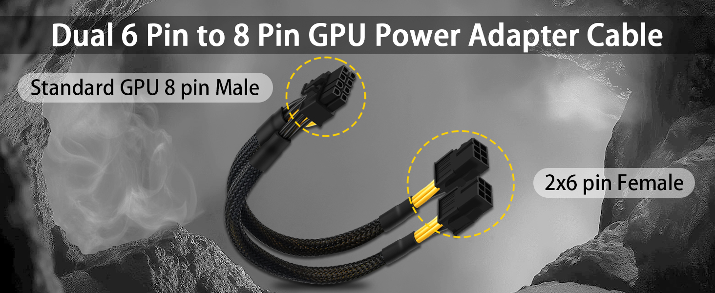 Dual 6 Pin to 8 Pin GPU Adapter