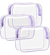 TSA Approved Toiletry Bag - F-color 3 Pack Clear Toiletry Bags - Clear Makeup Cosmetic Bags for W...