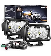Nilight Motorcycle Led Pods 2PCS 3Inch Flood Light Led Offroad Fog Light 1160LM Driving Light Aux...